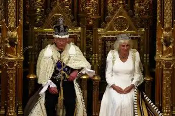 King Charles and Queen Camilla at the opening of Parliament on July 17, 2024