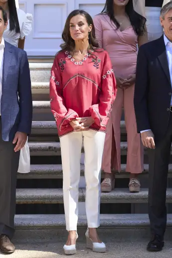 Queen Letizia of Spain shows off gray hair