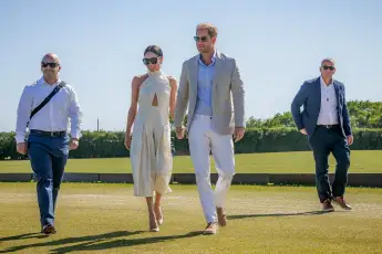 Prince Harry and Meghan at a polo tournament