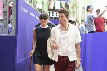Celebrities in the stands of the Fencing event at the Grand Palais during the Paris2024 Olympic Games Celebrities in the