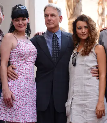 Pauley Perrette, Mark Harmon and Cote de Pabloncis