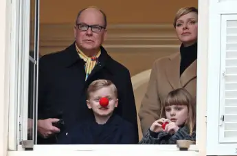 Prince Albert and Princess Charlene with their twins
