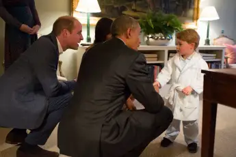 President Barack Obama with Prince William and Prince George
