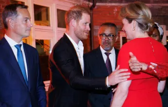 Prime Minister Alexander De Croo, Prince Harry, Dr. Tedros Adhanom Ghebreyesus and Queen Mathilde