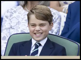 Prince George grimacing at wimbledon