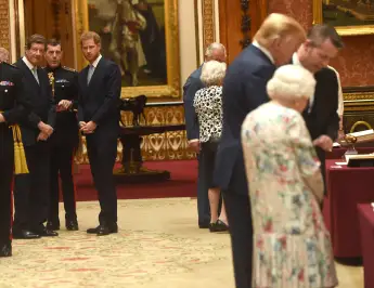 Prince Harry, Donald Trump and Queen Elizabeth II.