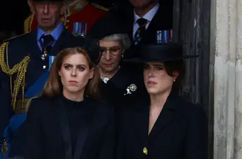 Princess Beatrice and Princess Eugenie at the Queen's funeral