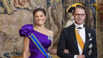 Princess Victoria and Prince Daniel at the state banquet in Stockholm on October 11, 2022