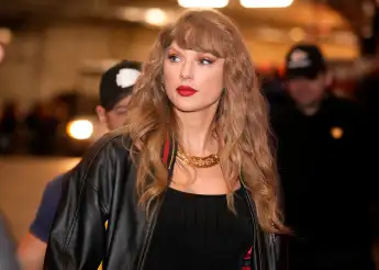 Taylor Swift enters the stadium prior to Monday Night Football at Arrowhead Stadium in Kansas City, Missouri on November