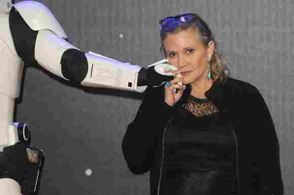 Carrie Fisher attending the European Premiere of 'Star Wars: The Force Awakens' in London.