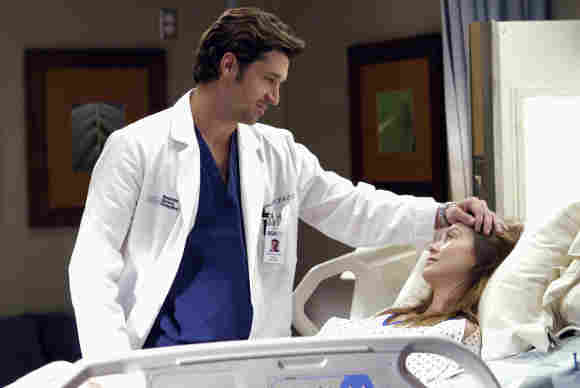 "Derek Shepherd" and "Meredith Grey" in 'Grey's Anatomy'