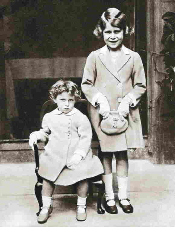 Queen Elizabeth II and Princess Margaret as children