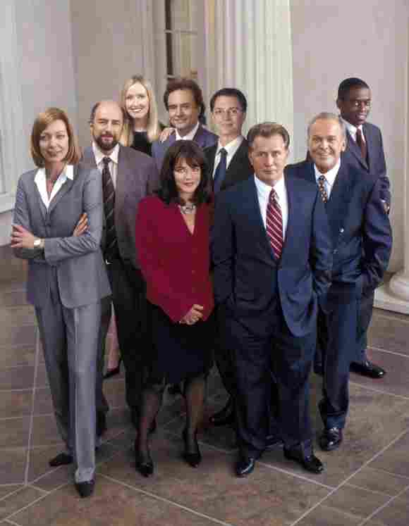 The cast of 'The West Wing' in 2005.