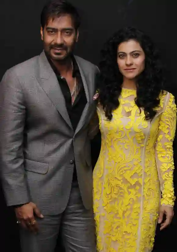 Profile Shoot Of Bollywood Actors Kajol And Ajay Devgan NEW DELHI INDIA DECEMBER 6 Indian bollyw