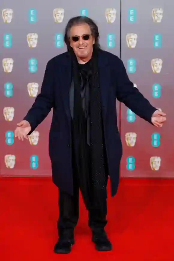 Al Pacino poses on the red carpet at the BAFTAs on February 2, 2020.