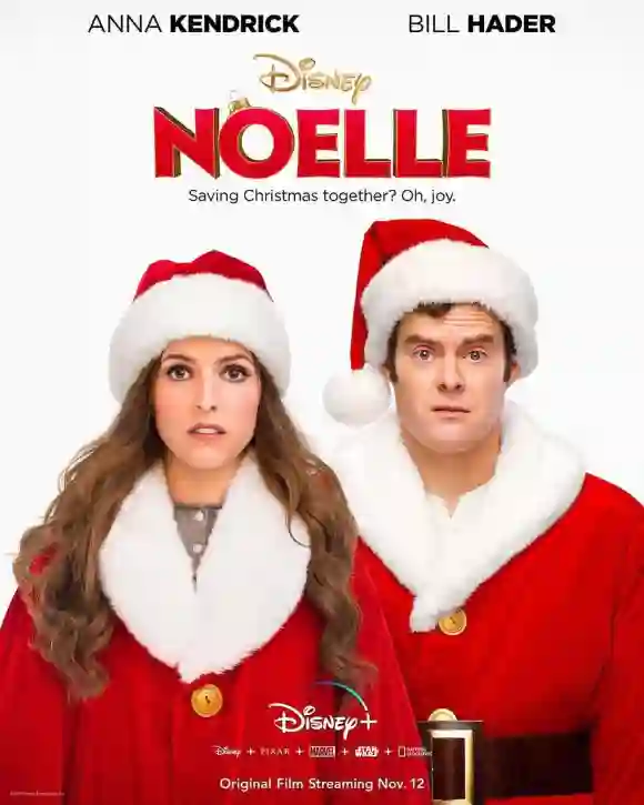 NOELLE, US poster, from left: Anna Kendrick, Bill Hader, 2019. Disney+ / courtesy Everett Collection Please credit Disne