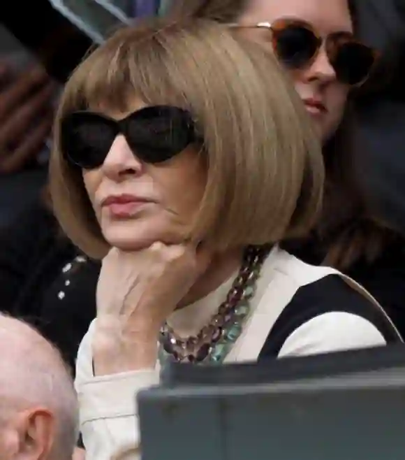 Anna Wintour attends the Wimbledon 2019 Tennis Championships in London, England.