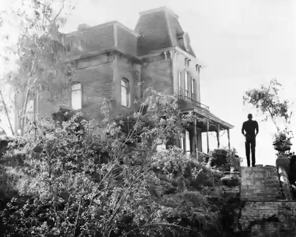 Actor Anthony Perkins as "Norman Bates" in director Alfred Hitchcock's ﻿movie Psycho﻿ (1960).