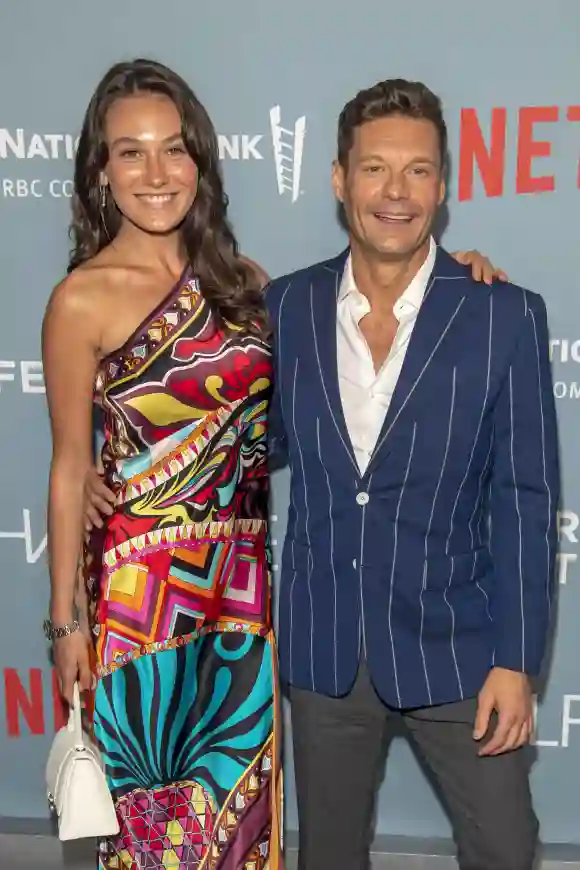 June 8, 2022, New York, United States: Aubrey Paige Petcosky and Ryan Seacrest attend the Halftime Premiere during the T
