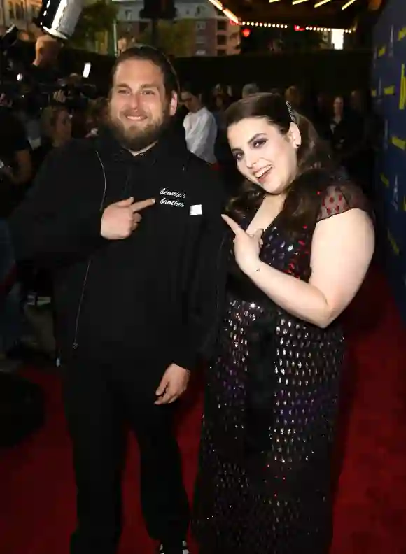 Jonah Hill and Beanie Feldstein attend the LA special screening of Annapurna Pictures' "Booksmart" at Ace Hotel on May 13, 2019 in Los Angeles, California