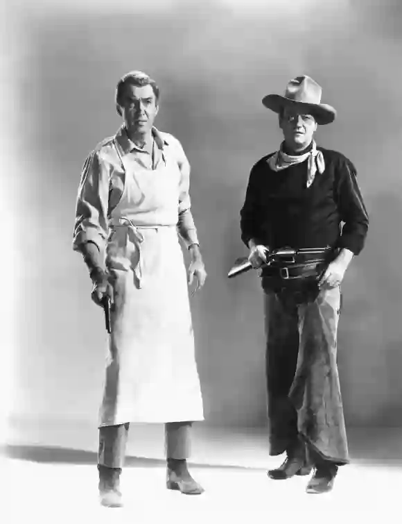 'The Man Who Shot Liberty Valance' John Wayne and James Stewart 1962