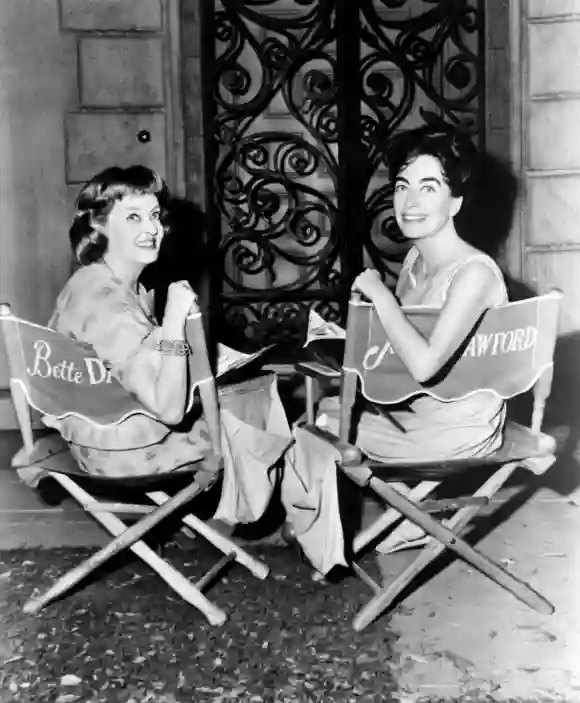 Bette Davis y Joan Crawford en el plató de "¿Qué fue de Baby Jane?" 1962