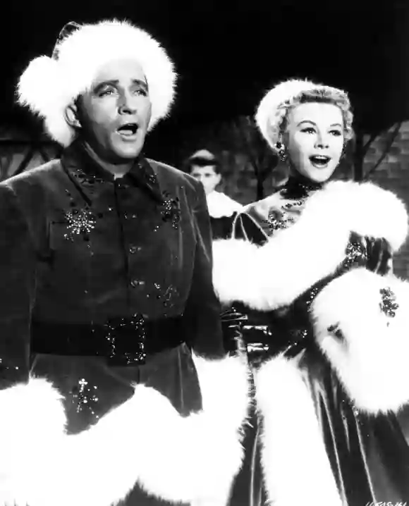 American singer and actor Bing Crosby (1903 - 1977) and American actress and dancer Vera-Ellen (1921 - 1981) in 'White Christmas'.