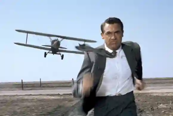Actor Cary Grant in director Alfred Hitchcock's movie North By Northwest (1959).
