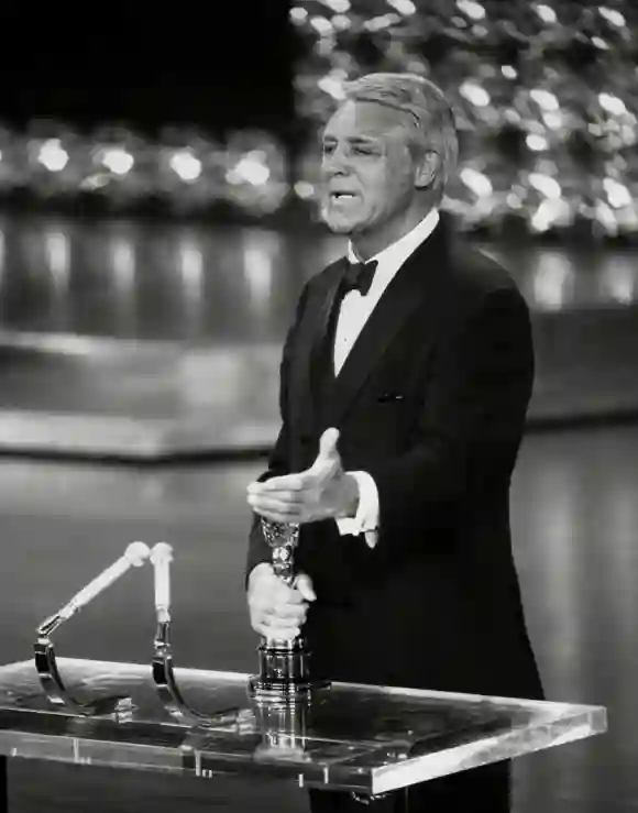 Cary Grant accepts Honorary Oscar at 42nd Academy Awards in 1970.