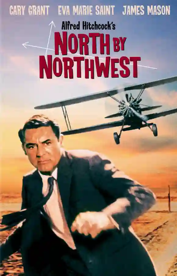 Cary Grant in 'North by Northwest' (1959) movie poster Alfred Hitchcock film.