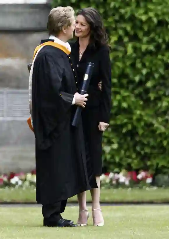 Catherine Zeta-Jones and Michael Douglas after receiving his honorary degree from St Andrews University 2006