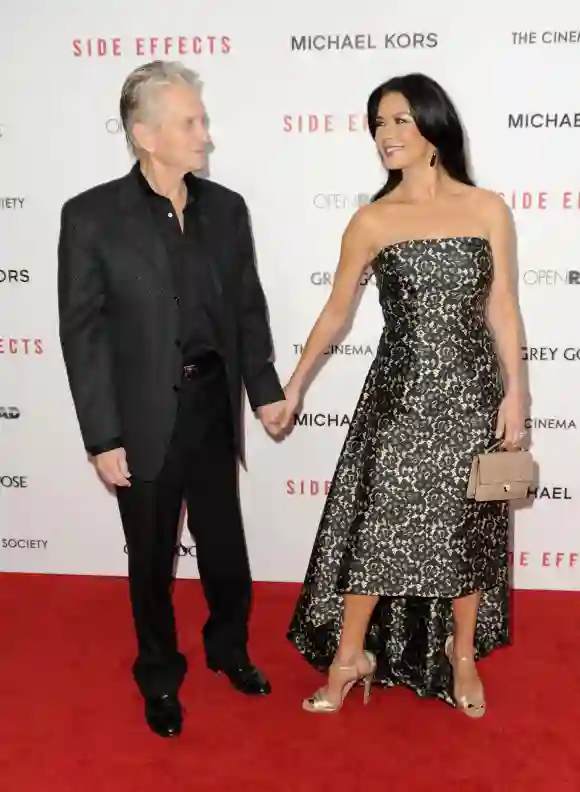 Catherine Zeta-Jones and Michael Douglas attend the premiere of 'Side Effects' 2013