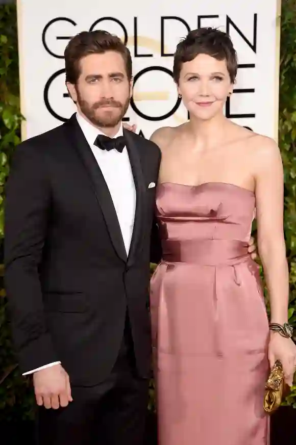 Maggie and Jake Gyllenhaal attending the 2015 72nd Annual Golden Globe Awards