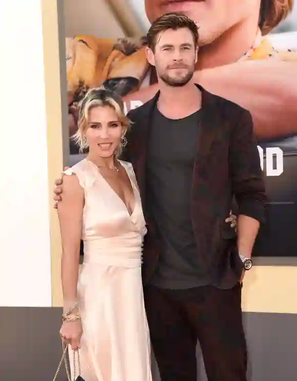 Elsa Pataky and Chris Hemsworth attend Sony Pictures' "Once Upon a Time ... in Hollywood" Los Angeles Premiere on July 22, 2019 in Hollywood, California.