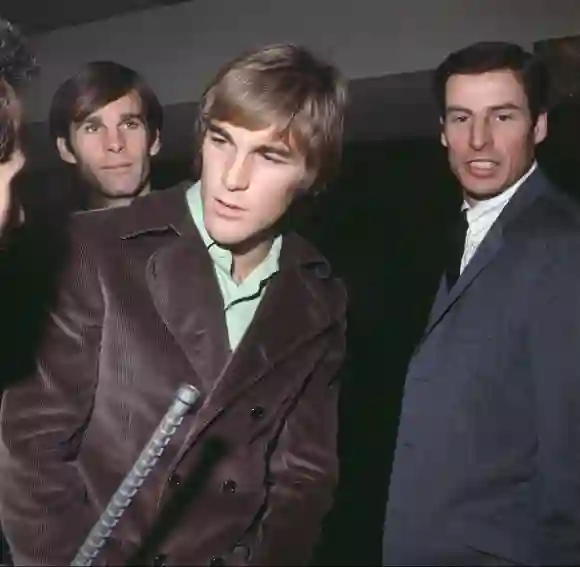 Singer Dennis Wilson of American rock band The Beach Boys, during a reception at the Hilton Hotel in London, 18th December 1967. The band are there to receive a Silver Disc for the sales of their LP 'Best of the Beach Boys'. (Photo by Keystone/Hulton Archive/Getty Images)
