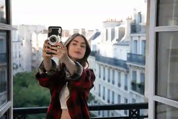 Lily Collins in a scene from the series 'Emily in Paris'
