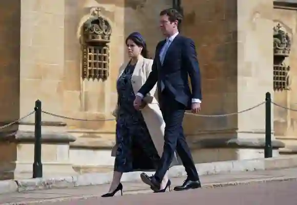 But they are not alone in combining blue - as Princess Eugenie and her husband Jack also used blue on one of their most recent visits and both hit a middle ground between blue and black.