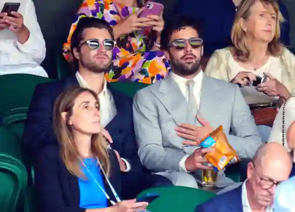 Mandatory Credit: Photo by Javier Garcia/Shutterstock (14003748bv) Max Frankel and Fabien Frankel watching the action on