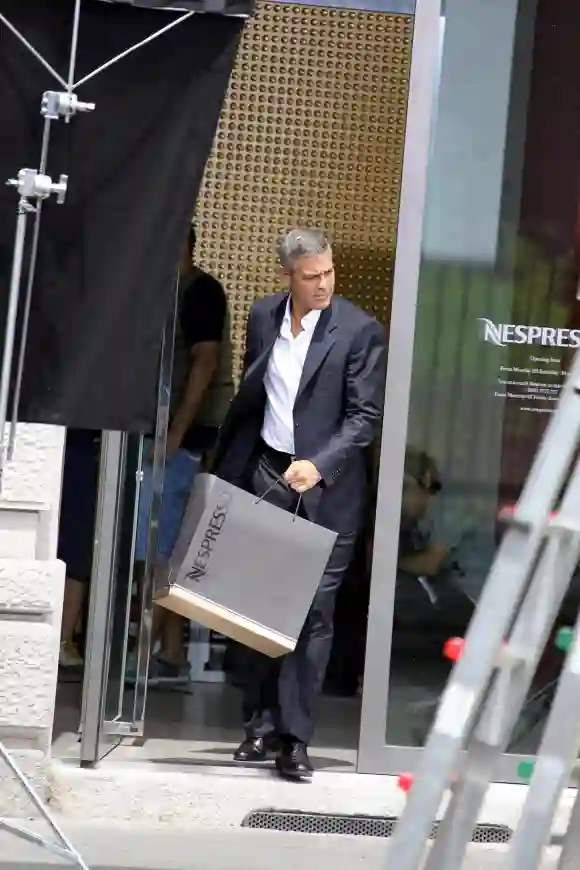 George Clooney at the set of the Nespresso commercial