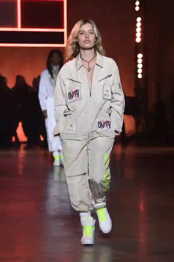 Georgia May Jagger walks the runway TOMMYNOW London Spring for London Fashion Week 2020.