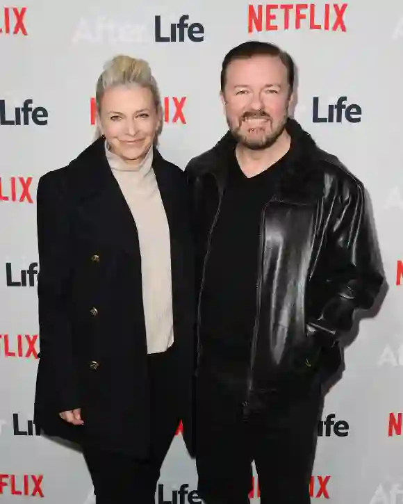 Jane Fallon and Ricky Gervais at the 'After Life' For Your Consideration Event in New York City, 2019.