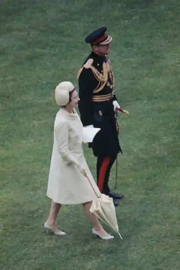 Queen Elizabeth II and Prince Charles in June of 1969