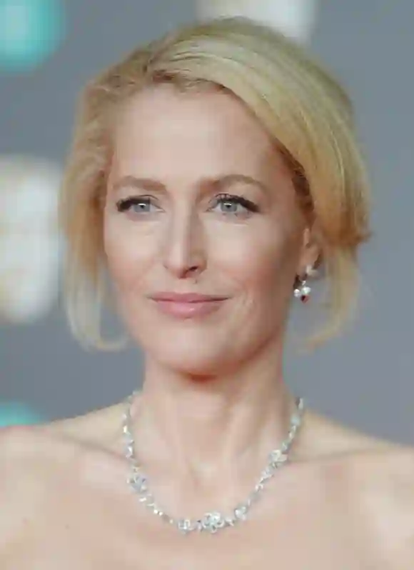 American actress Gillian Anderson attends the red carpet at the British Academy Film Awards