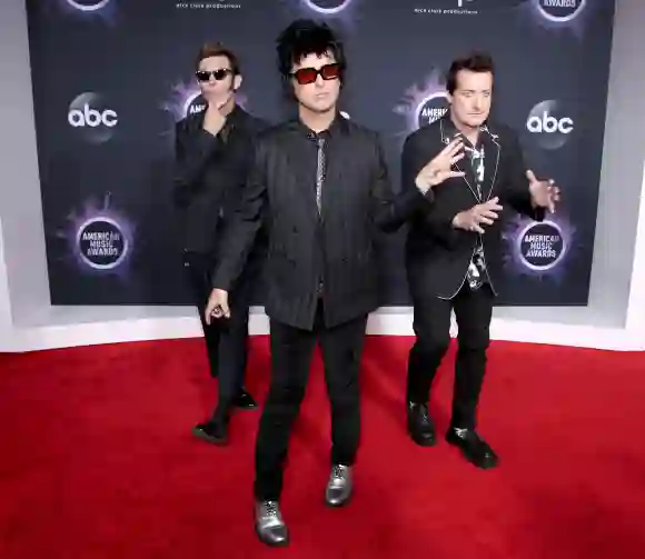 Mike Dirnt, Billie Joe Armstrong, and Tré Cool of Green Day attend the 2019 American Music Awards
