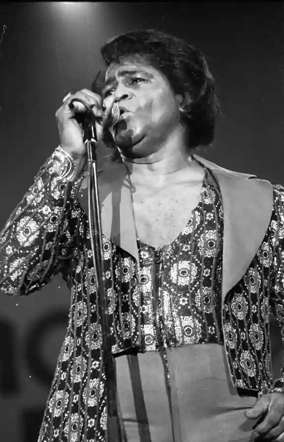 James Brown at a jazz festival in July 1988, USA.