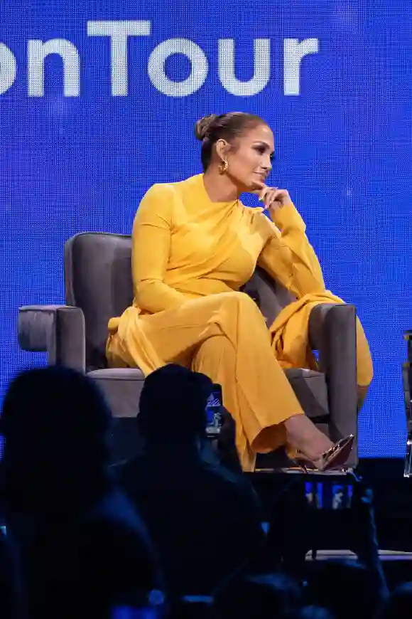 Jennifer Lopez speaks onstage during 'Oprah's 2020 Vision: Your Life in Focus Tour'.