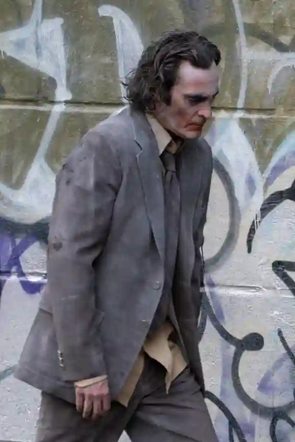 Joaquin Phoenix sur le tournage de JOKER : FOLIE A DEUX à NYC, , New York, NY le 4 avril 2023. Photo By :