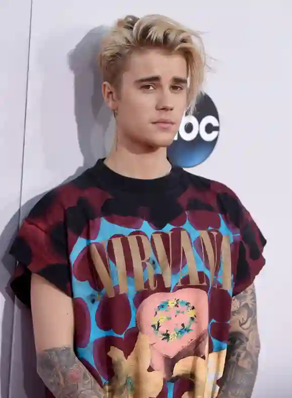 Justin Bieber in a Nirvana T-shirt