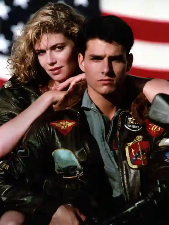 Kelly McGillis y Tom Cruise en 'Top Gun'