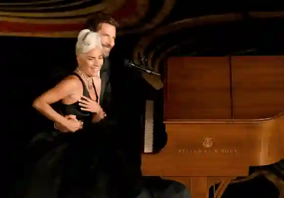 In an incredible display of talent, Gaga co-starred in the movie 'A Star is Born', along with Bradley Cooper. Cooper, an actor, proved he had the voice to sing alongside Gaga, who in part proved to be a great actress. The two stood up from the audience to deliver a romantic piece used in the same movie.